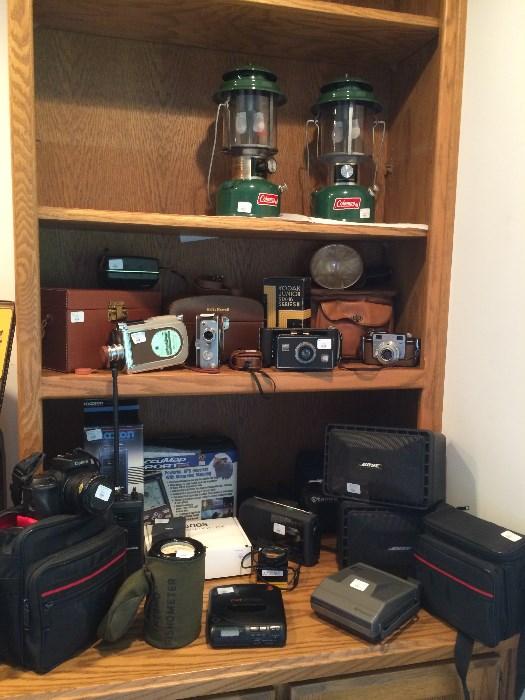 Vintage and 35mm Cameras, BOSE speakers, GPS Weather radio, radar detector, fish finder...