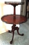 2 Tiered solid wood tea table. Reticulated brass border and gorgeous inlay. $ 200.00 - SOLD