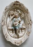 Vintage Ceramic wall hanging - mat - bisque finish $ 80.00