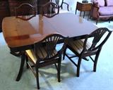 Antique Duncan Phyfe dining table - measures 62" long x 42" wide - $ 250 (one small gouge on table surface and legs have some wear and nicks) SOLD