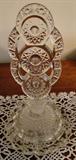 Pair of vintage stoppered cut glass perfume bottles - $ 30.00