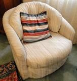 White upholstered scoop chair $ 50.00