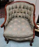 Italian Provincial scoop back antique chair - $ 300.00 - measures 30" wide x 34" tall. SOLD