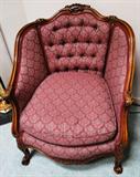 Italian Provincial antique upholstered chair - $ 300.00 - measures 30" wide x 34" tall. SOLD