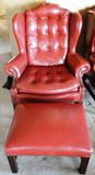 Leather wingback chair with ottoman (4 available) - $ 200.00 each.