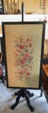 Antique needlepoint display stand - $ 160.00