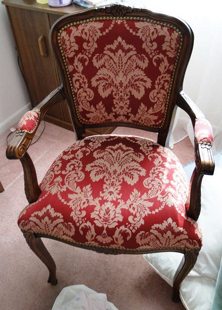 Antique upholstered chair $ 80.00