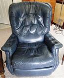 Blue leather recliner $ 140.00