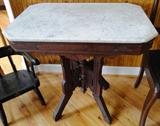 Antique Eastlake marble top table $ 140.00