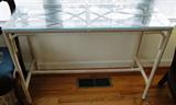 Glass top sofa table $ 30.00