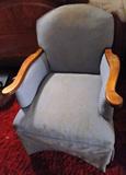 Upholstered chair / wood arms $ 30.00