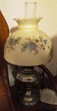 Glass globe hurricane lamp $ 50.00