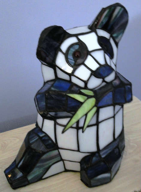Panda leaded glass lamp $ 40.00