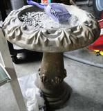 Concrete bird bath (2 available) $ 40.00 each.
