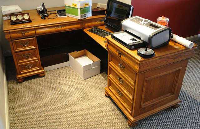 Corner solid wood desk $ 400.00