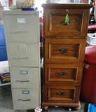 Metal 4 drawer file cabinet $ 60.00. Wood 4 drawer file cabinet $ 80.00