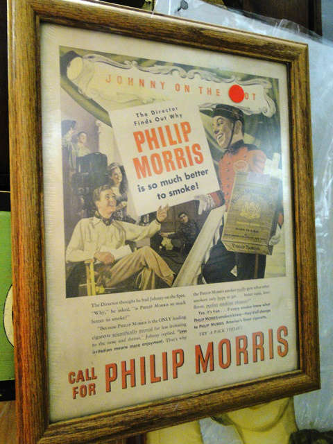 Phillip Morris framed poster $ 20.00
SOLD - KB
