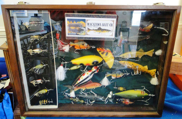 Picture 2 of 3 - Hand made Macatawa wood lures by Tony Smith - all 3 pictures close to 100 pieces with display cases $ 10,000.
