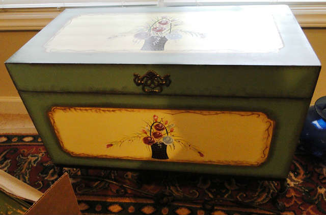 Painted storage trunk $ 100.00