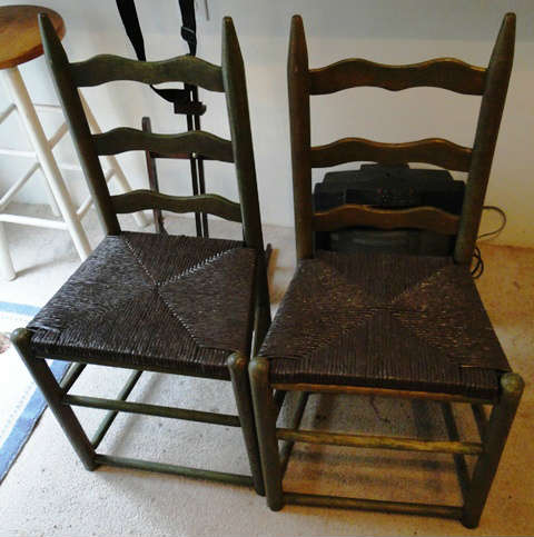 Pair of ladderback chairs $ 60.00 for both