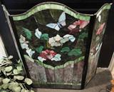 Leaded glass fireplace screen $ 100.00