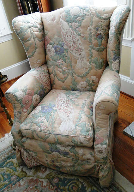 Upholstered wingback chair $ 180.00