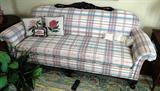Wood trimmed sofa $ 300.00