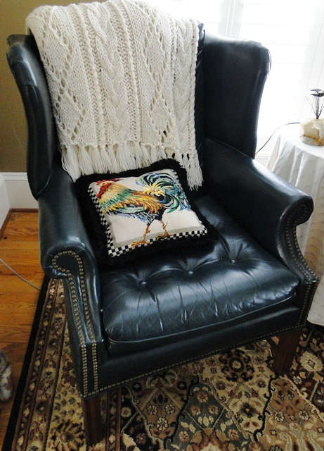 Tackk leather wingback chair $ 300.00