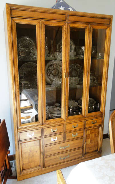 Glass front Stanley china hutch $ 260.00