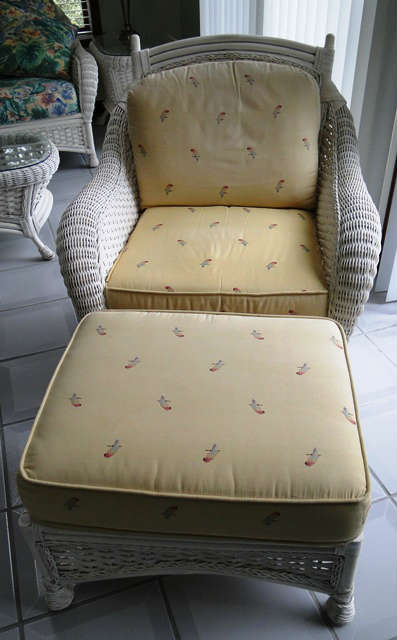 Wicker chair / ottoman. $ 160.00