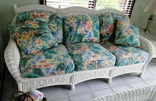 Wicker sofa. $ 240.00