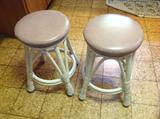 Set of solid rattan bar stools $ 70.00 for the set.  23 " tall.