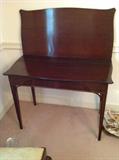 Vintage display back table - $ 200.00 - 38" wide x 35 " deep x 30" tall (add 20" for back folding display)