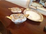 Limoges set $ 80.00.  Includes Platter, coffee pot and covered sugar bowl.  Dated May 12, 1908