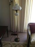 Globe / solid metal floor lamp $ 80.00
