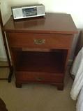 Pair of open vintage end tables $ 40 each - 24" wide x 16" deep x 32" tall.