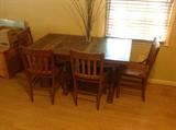 Antique table / 4 chairs $ 360.00