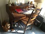 Vintage desk / ladderback chair $ 260.00