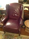 Tack leather wingback chair $ 200.00