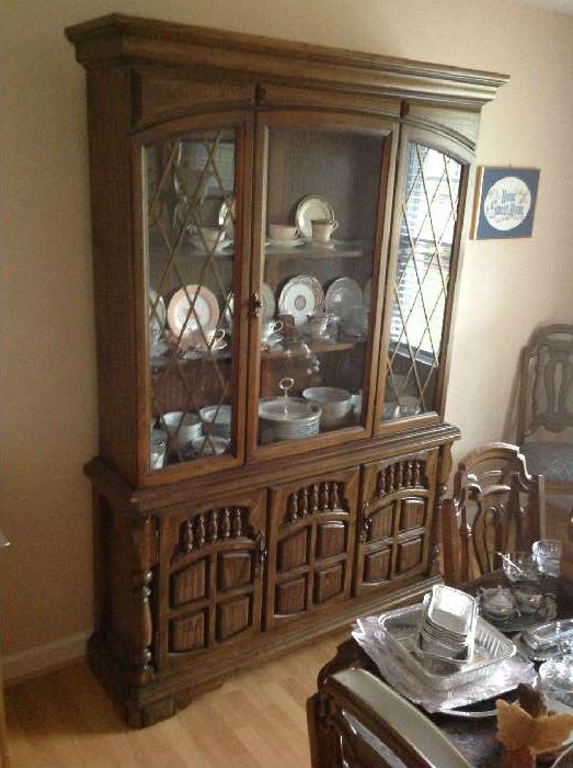 Glass front china hutch - $ 220.00