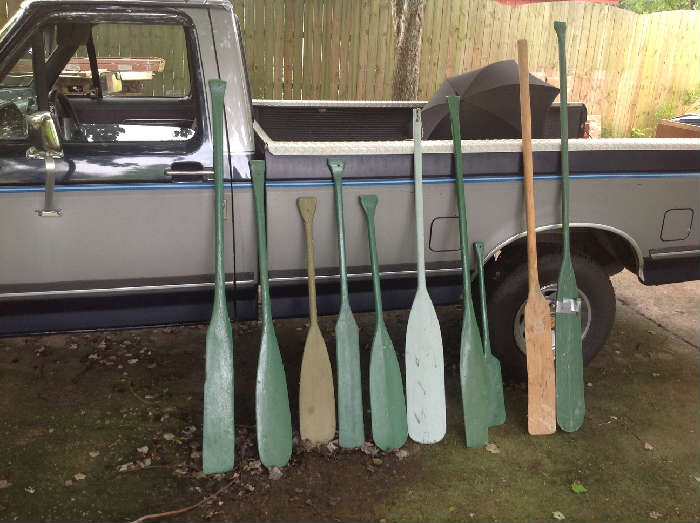 Wood paddles - $ 10 - $ 20 each.