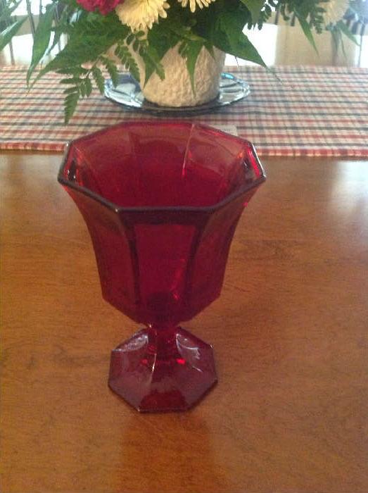 Set of 8 ruby red glasses $ 30.00