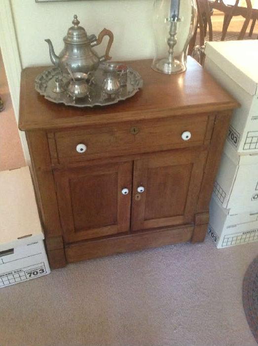 Antique single drawer cabinet $ 180.00