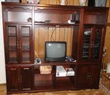 Dark wood entertainment center $ 300.