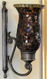 Item L16 - Brown glass wall sconces $ 50.00