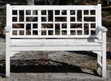 Item # BP8 - White outdoor bench $ 100.00.
