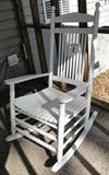 Item # BP5 - White wood rocking chair $ 60.00.