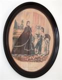 Item BD1-5 Set of (2) antique oval framed pictures $ 50.00
