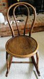 Item FR3 - Mini antique rocker with wood seat imprint $ 125.00
