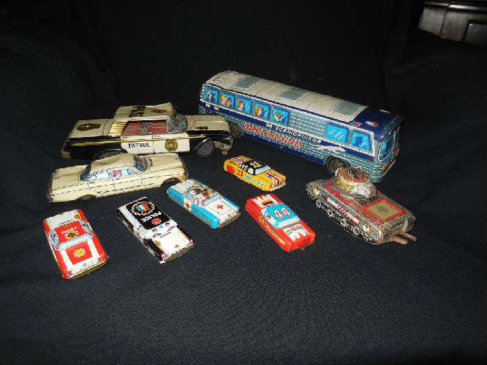 Tin toy vehicles